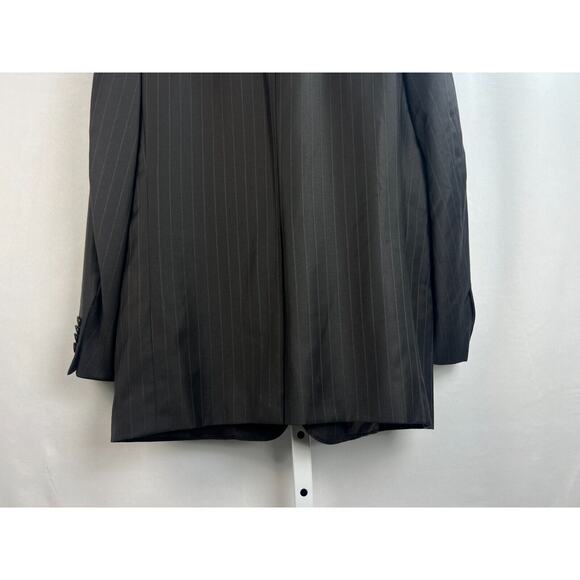 ERMENEGILDO ZEGNA TRANSEASONAL SILK WOOL Black Striped Blazer Jacket 52R, US 42R - Picture 10 of 10